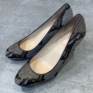 Calvin Klein Odette Dyed Calf Hair Snake Print Platform Pumps 7M